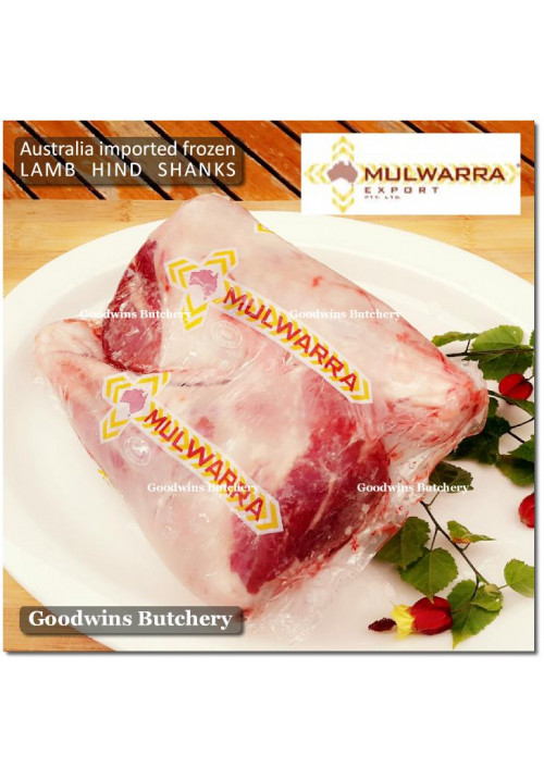 Lamb shank HIND SHANK sengkel belakang domba muda frozen Australia MULWARRA +/- 1.2kg 2pcs/pack (price/kg)